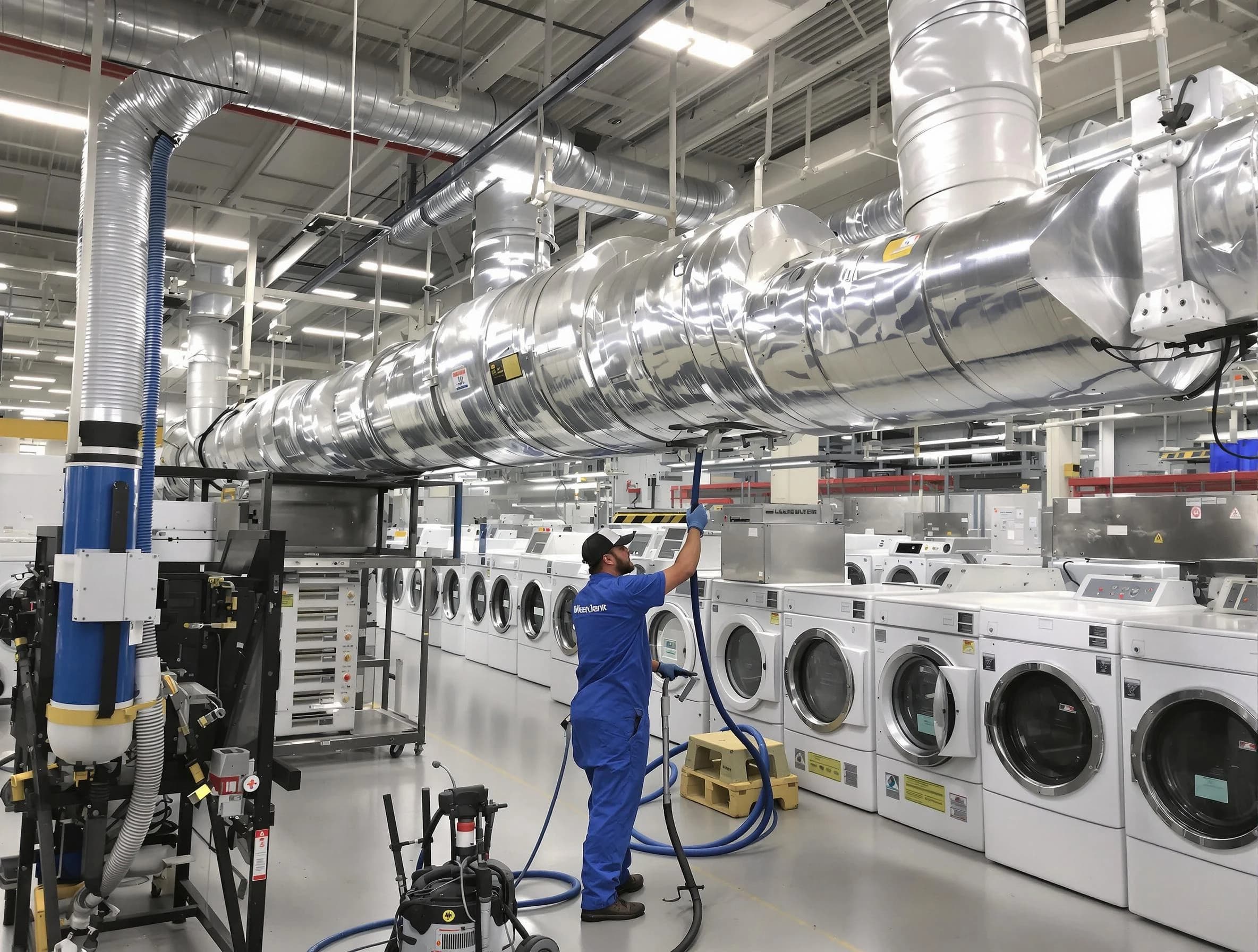 Belmont Dryer Vent Cleaning team performing heavy-duty industrial dryer vent cleaning in Belmont